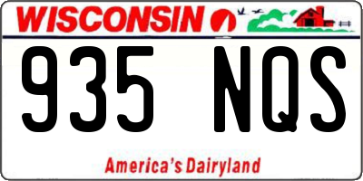WI license plate 935NQS