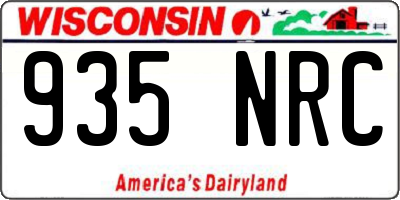 WI license plate 935NRC
