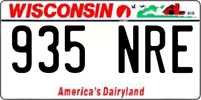 WI license plate 935NRE