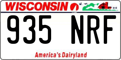 WI license plate 935NRF
