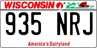 WI license plate 935NRJ