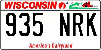 WI license plate 935NRK