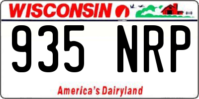 WI license plate 935NRP