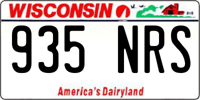 WI license plate 935NRS