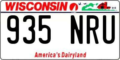 WI license plate 935NRU