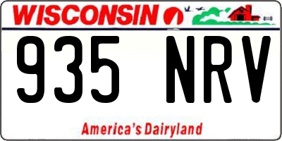 WI license plate 935NRV