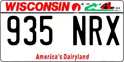 WI license plate 935NRX