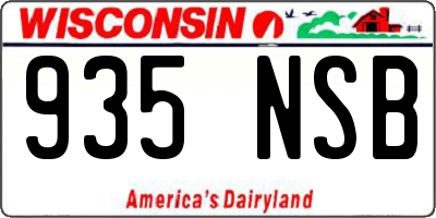 WI license plate 935NSB