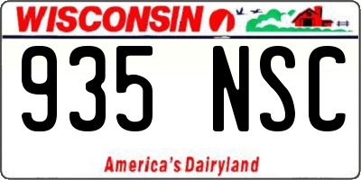 WI license plate 935NSC