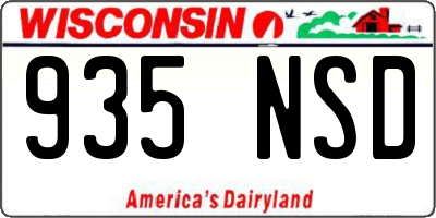 WI license plate 935NSD