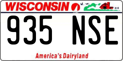 WI license plate 935NSE