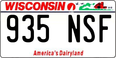 WI license plate 935NSF