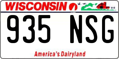 WI license plate 935NSG