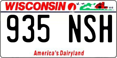 WI license plate 935NSH