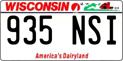 WI license plate 935NSI