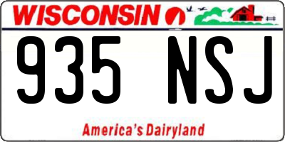 WI license plate 935NSJ