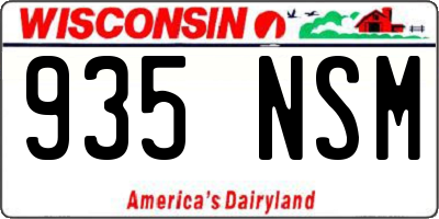 WI license plate 935NSM