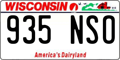 WI license plate 935NSO