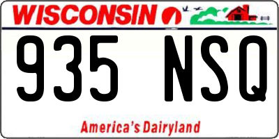 WI license plate 935NSQ