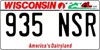 WI license plate 935NSR