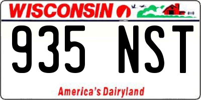 WI license plate 935NST