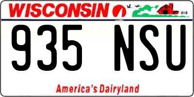 WI license plate 935NSU
