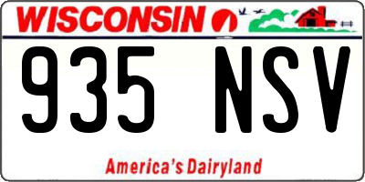 WI license plate 935NSV