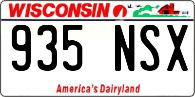 WI license plate 935NSX