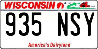 WI license plate 935NSY