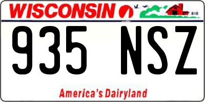 WI license plate 935NSZ