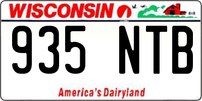 WI license plate 935NTB
