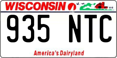 WI license plate 935NTC