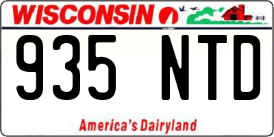 WI license plate 935NTD