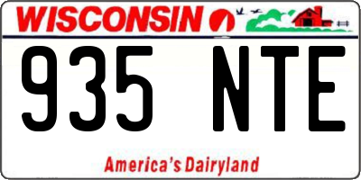 WI license plate 935NTE