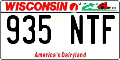 WI license plate 935NTF