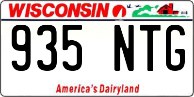 WI license plate 935NTG