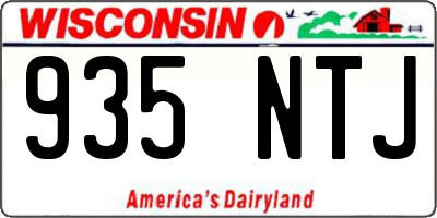 WI license plate 935NTJ