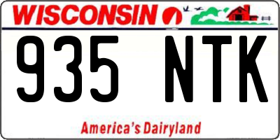 WI license plate 935NTK