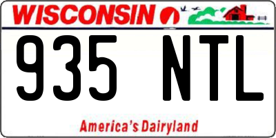 WI license plate 935NTL
