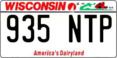 WI license plate 935NTP