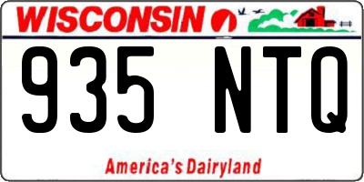 WI license plate 935NTQ