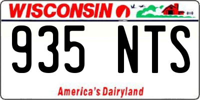 WI license plate 935NTS