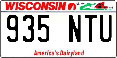 WI license plate 935NTU