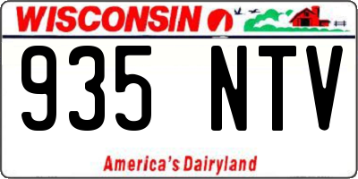 WI license plate 935NTV