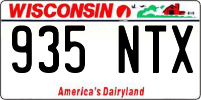 WI license plate 935NTX