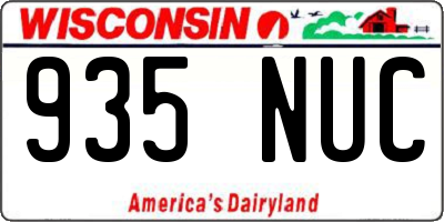 WI license plate 935NUC
