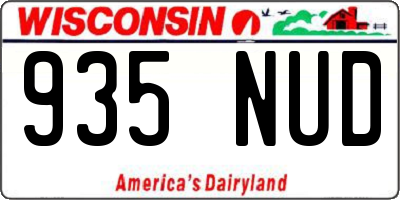 WI license plate 935NUD