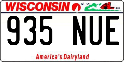 WI license plate 935NUE