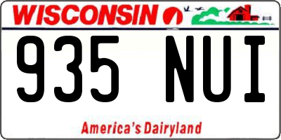 WI license plate 935NUI