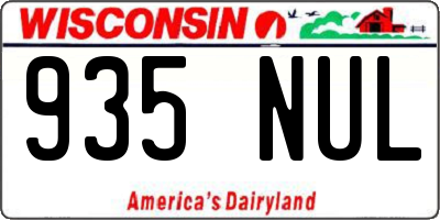 WI license plate 935NUL